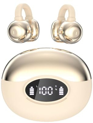 YiYunTE Auriculares Inalambricos Deportivos, Cascos Inalámbricos Bluetooth 5.4 con Cancelación de Ruido/Pantalla LED, Auriculares Conduccion Osea Oreja Abierta Open Ear Headphone para Running Deporte