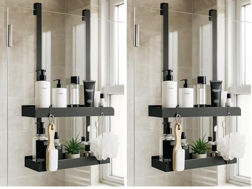 pickpiff Etagere Douche à Suspendre 55,5cm Rangement Étagère Douche A Suspendre Porte (Lot de 2)
