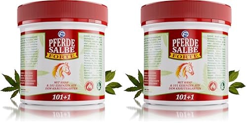 Mr. Fuss Pferdesalbe für Mensch extra stark wärmend mit Hanf | Formel 101 + 1 für Muskeln & Gelenke | Pferdebalsam mit 101 Essenzen aus dem Kräutergarten - 500 ML (Packung mit 2)