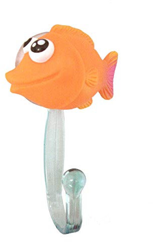 WORKING HOUSE Percha Ventosa Colgador Gancho Colgar BAÑO Infantil Animal MAR Marine Adventure Troopers ELMA PEZ Naranja