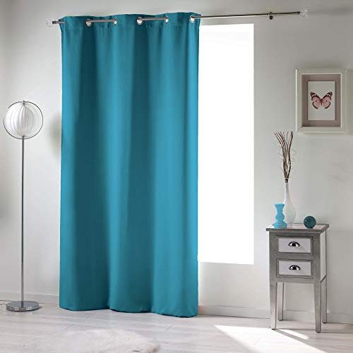 Douceur d'Intérieur Occult Rideau a Œillets Occultant Uni Occult Polyester, Bleu, 240x140 cm