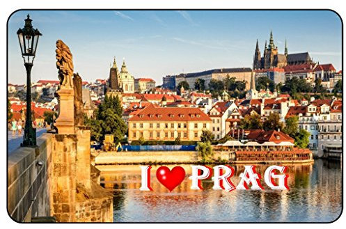Cadora Magnetschild Kühlschrankmagnet I Love Prag II