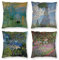 HOSTECCO Claude Monet Kissenbezüge, Set mit 4 Stück, Sonnenaufgang der Impression, quadratisch, dekorativer Samt-Kissenbezüge für Sofa, Couch, 45,7 x 45,7 cm