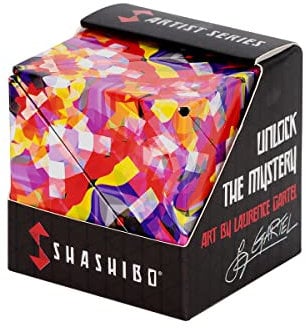 SHASHIBO Formwechsel-Box – Preisgekrönter, patentierter Zappelwürfel mit 36 Seltenerdmagneten – lässt Sich in über 70 Formen verwandeln (Confetti)