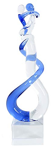 EUSTUMA Handgeblasene Glas-Paar-Figur, handgefertigte Paar-Skulptur, Hochzeitstags- und Valentinstagsgeschenk, Kunstskulpturensammlung als Geburtstagsgeschenk, liebevolle Umarmung.