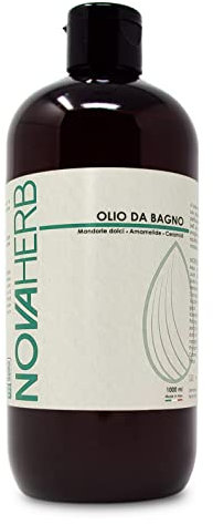 NovaHerb Olio Bagno Delicato Detergente per Doccia | Con Olio di Mandorle Dolci, Tea Tree Oil e Vitamina PP - Emolliente, Lenitivo, Nutriente - Con Estratti Naturali vegano per pelli secche
