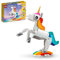 LEGO Creator 3 in 1 Magisches Einhorn Spielzeug, Verwandelt von Einhorn zu Seepferdchen zu Pfau, Regenbogen Tierfiguren Einhorn Geschenk für Enkelkinder Mädchen Jungen Spielzeug zum Zusammenbauen