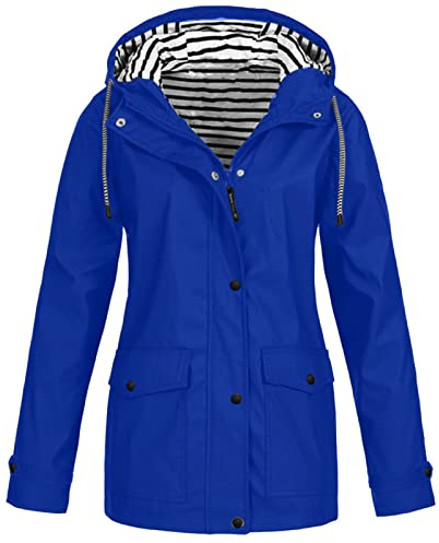 GFPGNDFHG Regenponcho Damen, Damen Regenjacke 10000MM Wasserdicht Leichte Gefüttert Packbar Sportjacke Funktionsjacke Atmungsaktiv Fahrrad Jacke mit Kapuze Dirndl Damen Blazer Bunt Damen Heizpullover