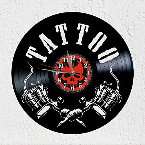 VINY WOODY Tattoo Schallplattenuhr