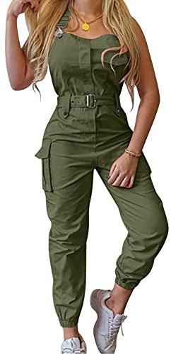 Jumpsuit Ärmellos Damen Latzhose Jeans Lang Zwei Gurte Sommer Overall Lockerer Playsuits Trendy Hosenanzug Taschen Für Einen Bequemen Modischen Latzhose Ärmellos Romper Sport Jumpsuit