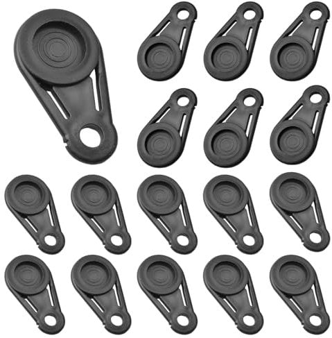 MOROBOR 16 PCS Black Tarp Clips Heavy Duty Outdoor Camping Lock Grip Tent Fasteners Clips Tent Clamps with Movable Snap