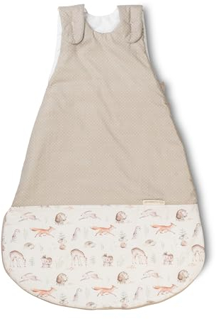 ULLENBOOM Sommerschlafsack Baby Waldfreunde (Made in EU) - Aus OEKO-TEX Materialien - 0,5 TOG, Schlafsack für Babys und Neugeborene, Größe: 80/86