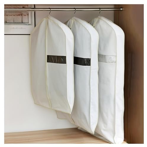 Baumwoll-kleidersack, Hängende Kleidertasche, Waschbar, Baumwollleinen, Atmungsaktiv, Anzugbezüge, Mottensichere Kleiderbezüge Mit Reißverschluss Für Pullover, Mäntel, D(Size:130×58×9cm,Color:Breiter)
