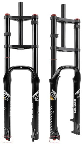BSFHQS Fourche VTT 26 Fourche Suspendue Avant VTT 4.0 Pneu Fat Bike Droit Fourche À Suspension 160mm Voyage Frein Disque Réglage Rebond 9mm QR Manuel Verrouillage(Black)
