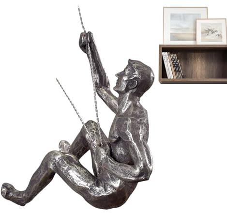 Generisch Kletterfigur Deko, Klettermann Wandskulptur, Kletternde Männer Kletter Figuren Deko, Klettern Männer Wand Deco, Aus Harz, Kletterfigur Am Seil Für Kunst, Heimdekoration