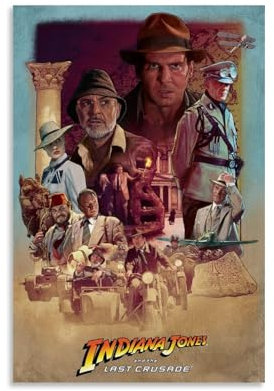 TANGYI Poster auf Leinwand, Motiv: Indiana Jones und der letzte Kreuzzug, Vintage-Stil, ästhetisches Poster, dekorativ für Wohnzimmer, Schlafzimmer, 20 x 30 cm, ungerahmter Stil