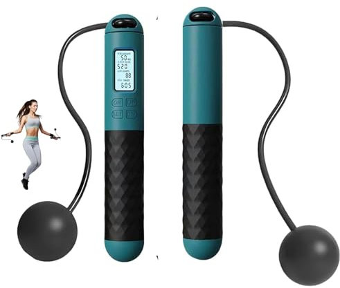 Cordless Skipping Ropes for Adults,Ropeless Skipping Rope, Wireless Skipping Rope with Counter,Weighted Jump Rope without Rope for Home Workout Equipment,Smart Digital, Gravity Ball (C)