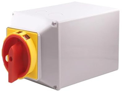 Interruptor rotativo de levas con enclavamiento de Candado LW26GS-125/4M con caja IP65, cuatro cables, dos posiciones, fuente de alimentación Doble, interruptor de cámara giratorio de arranque electró
