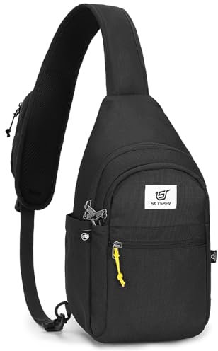 SKYSPER Mochila Cruzada Hombre Bolso Bandolera Antirrobo Bolsa de Pecho Pequeño Ligera Sling Bag para Viaje Senderismo Deporte