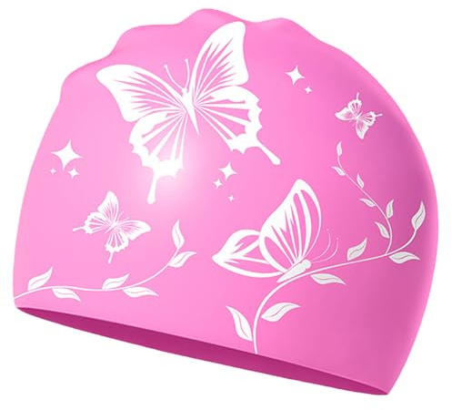 AYNKH Bonnet De Bain pour Femmes, Bonnet De Bain Imperméable Et Confortable, Habillage À La Mode, Convient Aux Cheveux Longs Et Courts