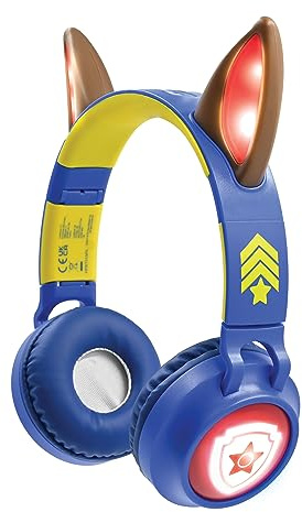 LEXIBOOK, Paw Patrol Bluetooth Headphones, HPBT015PALXB | Chase ears, Light effects, 85dB limit, Foldable, Rechargeable