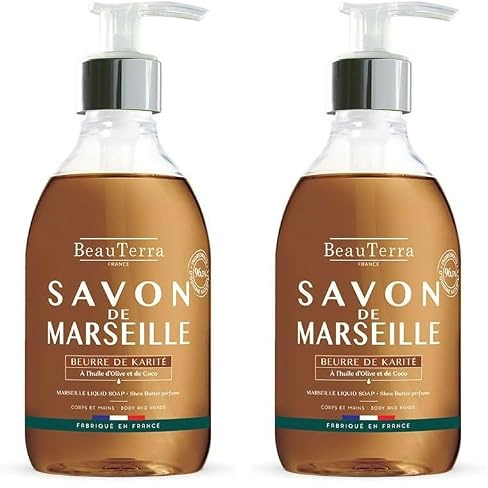 Beau Terra Savon de Marseille au Beurre de Karité 300ml (Lot de 2)