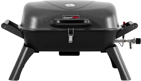 Royal Gourmert Barbecue à gaz Portable de 3,5 KW, Barbecue de Table à gaz avec poignées et Pieds rabattables, Barbecue de Camping pour Le Jardin ou la Terrasse