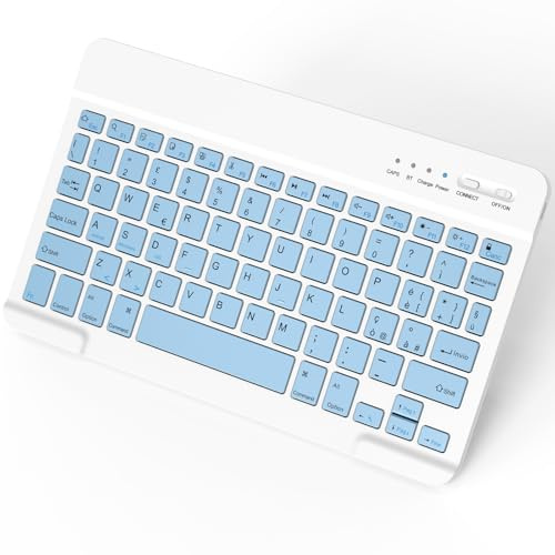 NEWCOO Tastiera Bluetooth Wireless, Rechargeable Ultra Sottile Tastiera Wireless Compatta sottile e Portatile Connessione Stabile per Tablet Samsung/IOS/Android/Windows/Telefoni,Layout Italiano QWERTY