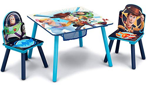Delta Children Kids Table and Chair Set With Storage (2 Chairs Included) - Ideal for Arts & Crafts, Snack Time, Homeschooling, Homework & More, Disney/Pixar Toy Story 4