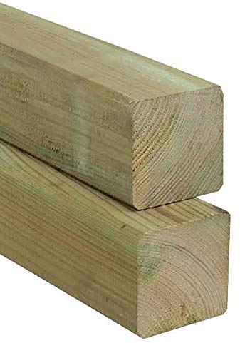 Madera de pino barnizada, 90 x 90 mm, altura de 170 cm, postes de construcción, 4 lados, lisa, valla de madera