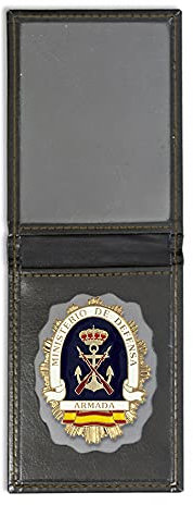 Cartera + Placa Ministerio De Defensa - Armada | Cartera de Polipiel identificativa con Chapa/Insignia para decoración, coleccionismo y atrezzo…