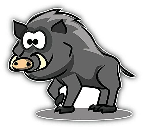 20cm! Hochwertiger Kühlschrank-Auto-Aufkleber Sticker Cartoon Comic Wildschwein UV&Waschanlagenfest Decal