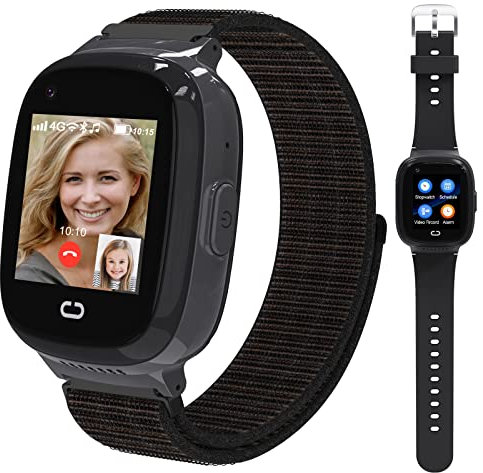 PTHTECHUS 4G Smartwatch Kinder mit GPS und Telefon -Smart Watch Kinder mit WiFi, Videoanruf, SOS, Schulmodus, Kinder Smartwatch für Gungen und Mädchen 5–14 Jahren (Schwarz)