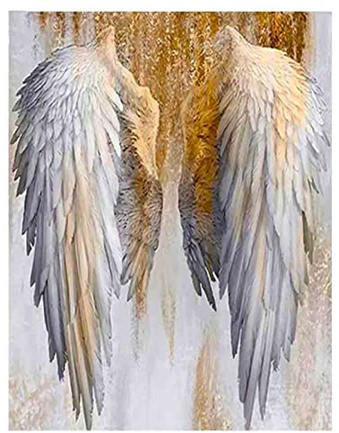 5D Diamond Painting Engelsflügel, 40x50cm Diamant Painting Bilder Groß, Malen Nach Zahlen Erwachsene, DIY Daiments Painting Anfänger Kinder Geschenk, Stickerei Canvas Art Crafts für Home Wall Décor