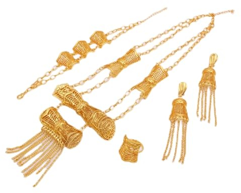 Jewellery Arabia Luxus-schmucksets Für Frauen, Gold, Halskette, Armband, Ohrringe, Ring, Dubai, Indische Braut, Afrikanisches Hochzeitsgeschenkset