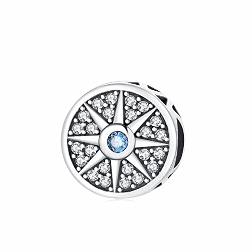 Symretie Bead Anhänger mit Cubic Zirkonia,Charms Anhänger 925 Sterling Silber passend für Armbänder und Halskette Perlen Schmuck Geschenke für Frauen Mädchen