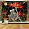 Uspring Totenkopf-Pilz-Wandteppich, Skelett-Liebhaber, Wandteppich, Vintage-Pflanzen, Mond, Garten, Galaxie, Hippie, Gothic, Wandteppich für Schlafzimmer, ästhetische Dekoration (150.1x150.1 cm)