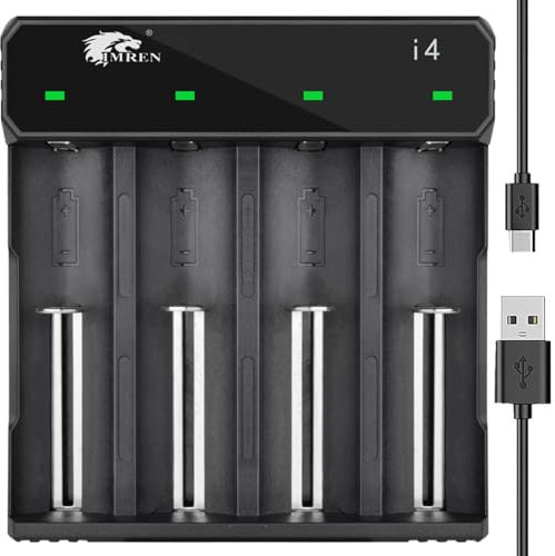 BWIETE 26650 21700 Battery Charger, 4Bay 26650 21700 Fast Battery Charger,3.7V Lithium-ion Battery Charger for 18650 18500 18350 17650 17670 17500 20700 21700 26650 Batteries (4 Bay)