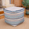 Dekorist Pouf Hocker, Quadrat Sitzpouf, Sitzhocker, Sitzpuff, Fußhocker, Puff Hocker für Wohnzimmer, Schlafzimmer, Pouf Retro, 42x42x46h cm, Gestreiftes Marineblau