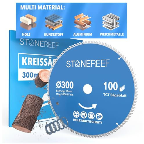 Lama per sega circolare 300 x 30 cm, con adattatore su foro da 20 e 16 mm, compatibile con smerigliatrice angolare Bosch, Makita ecc. – Lama per sega circolare – per legno, metallo e alluminio