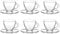Tradineur - Pack de 6 tazas de cristal con plato, tacitas para café, té, infusiones, diseño clásico, aptas para lavavajillas - 95 ml