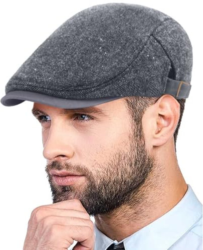 Yutdeng Schiebermütze Herren Herbst Winter Flatcap Schirmmütze Baskenmütze Herren Barett Cap Flat Cap Gatsby Newsboy Mütze Einstellbare Herrenmütze Driving Cabbie Jagd Kappen Vintage Hut Baumwolle Hat