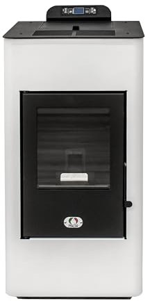 STUFE A PELLET ITALIA Super 12 KW Canalizzata 5 Stelle - Stufa a Pellet ad Aria Ventilata Efficienza 91% Scalda 120m² Autonomia 15H Programmabile 5 Velocità e Potenze Garanzia 24 Mesi Bianco
