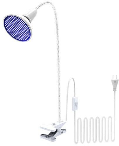 QIANYAN Volle Blaue LED Pflanzenlampe für Sämlinge, 440nm 460nm 470nm Blau Pflanzen wachsen Lampe fördern Photosynthese, 360° Schwanenhals Full Blue LED Pflanzenleuchte, Geführte wachsen Lichter