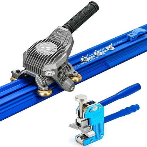 Tagliapiastrelle manuale professionale per piastrelle di grande formato e gres porcellanato, design a doppio binario con ruote in carburo e piedini antiscivolo per taglio di precisione