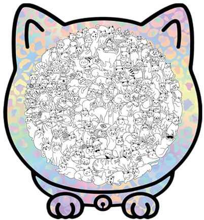 Puzzle de Chats pour Adultes | Décoration Mignon Et Drôle Avec Cadre Pour Photo,135 Pièces Puzzle En Bois Pour Adultes Avec Boîte De Rangement | pour la Famille, les Amis, le Jeu, le Sogg