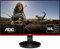 AOC G2590VXQ Monitor da Gaming 24.5, FHD 1920 x 1080 a 75 Hz, 1 ms, Speaker, D-SUB, 2 x HDMI, DP, Nero/Rosso