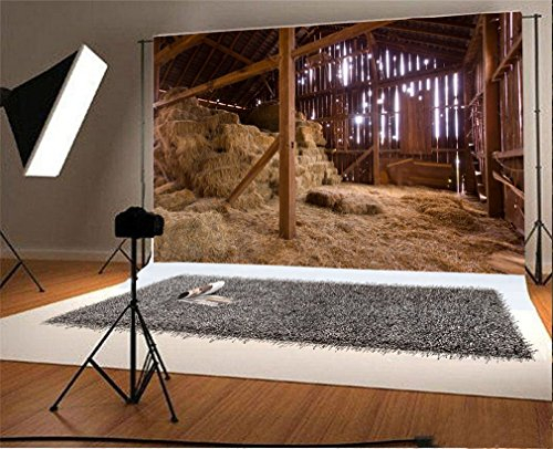 YongFoto 3x2m Vinyl Foto Hintergrund Weinlese altes hölzernes Scheunen Stroh Hayloft Innen Fotografie Hintergrund für Fotoshooting Portraitfotos Party Kinder Hochzeit Fotostudio Requisiten