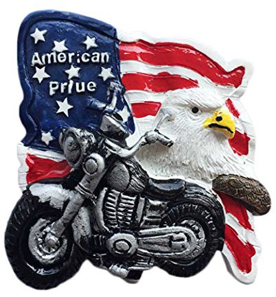 Halle Moto USA 3D-Kühlschrankmagnet, USA Amerika Reiseaufkleber, Souvenir-Kühlschrankmagnet, Heim- und Küchendekoration, Werbegeschenk