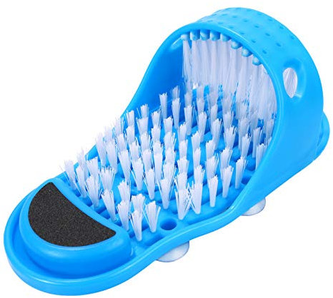 Evermarket Magic Feet Cleaner Simple Foot Scrubber Feet Shower Spa Easy Feet Cleaning Brush Exfoliating Foot Massager Slipper for Unisex Adults, 1 Pc (Blue)